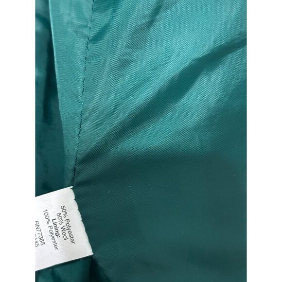 J. Crew Womens Peacoat Size 2 Emerald Green Wool Poly Dress Pea Coat Full Zip - Picture 7 of 8